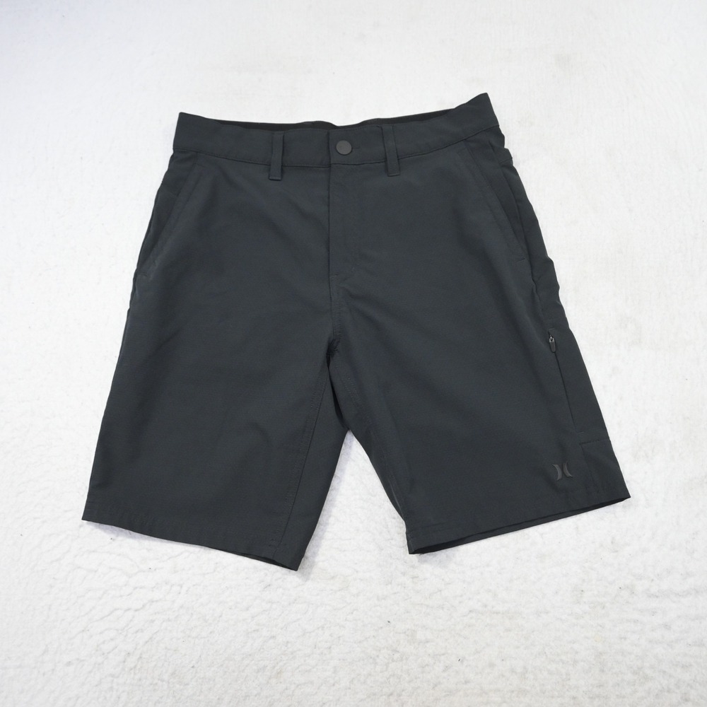 Hurley Hybrid Walk Shorts Mens Size 30 Black Stretch Zipper Pockets 10"